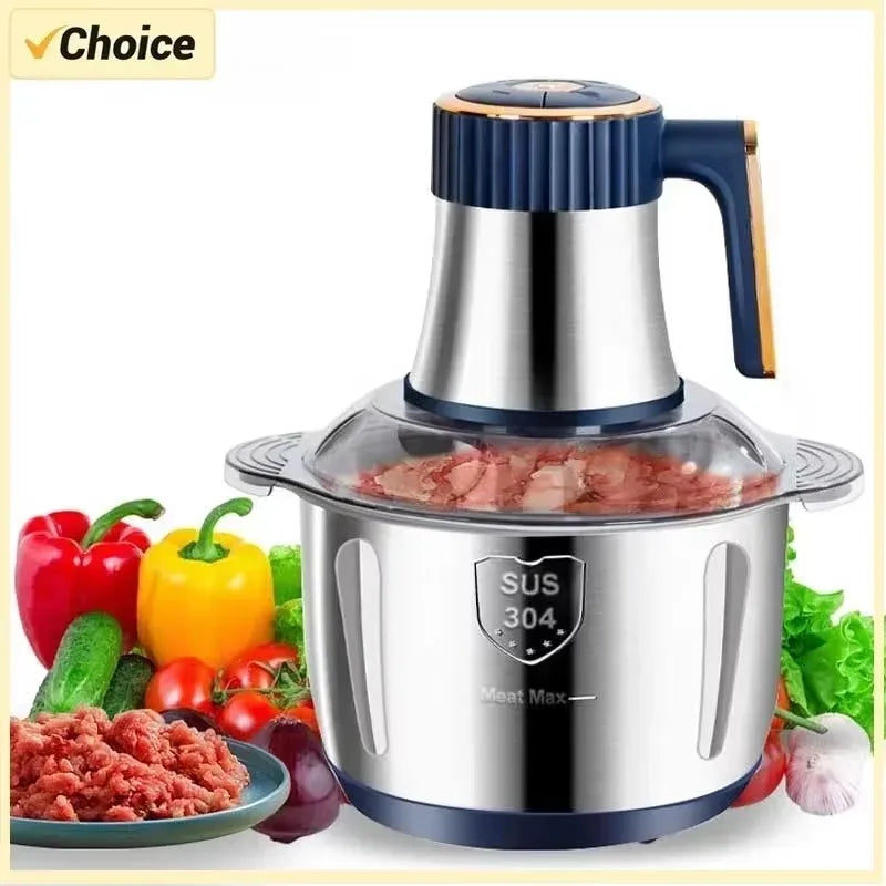 Electric Meat Grinders 5L Food Crusher Stainless Steel Multifunctional Vegetable Slicer Processor Chopper Kitchen Blenders