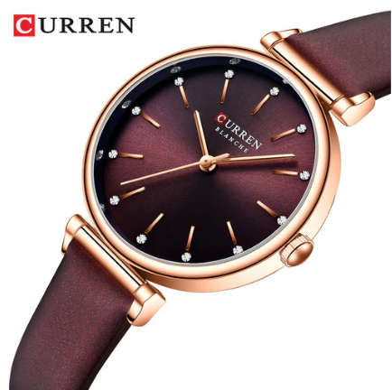 Reloj Curren 9081 CUERO Mujer Dama Negoc